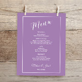 Budget Elegant Minimalist Lavender Flat Menu Kaart