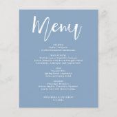 Budget Elegant minimalist Stusty Blue Menu Flyer (Voorkant)
