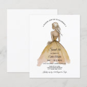 Budget Elegant Minimalist Sweet 16 Uitnodiging (Voorkant / Achterkant)