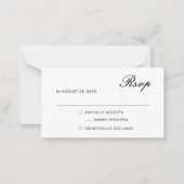 BUDGET Elegant minimalist Weddenschap RSVP Notitiekaartje (Voorkant)