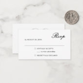 BUDGET Elegant minimalist Weddenschap RSVP Notitiekaartje (Voorkant / Achterkant in situ)
