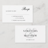 BUDGET Elegant minimalist Weddenschap RSVP Notitiekaartje (Voorkant / Achterkant)