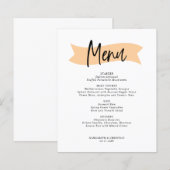 Budget Elegant Minimalist Wedding Menu (Voorkant / Achterkant)