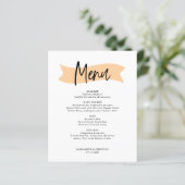 Budget Elegant Minimalist Wedding Menu (Staand voorkant)