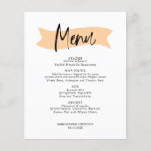 Budget Elegant Minimalist Wedding Menu (Voorkant)
