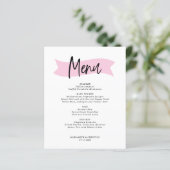 Budget Elegant Minimalistisch Trouwmenu (Staand voorkant)