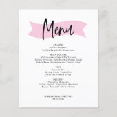 Budget Elegant Minimalistisch Trouwmenu (Voorkant)