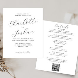 Budget Elegant Minimalistische RSVP QR Code Bruilo