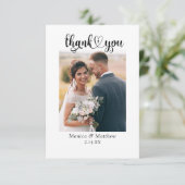 Budget Elegant Moderne Manuscript Foto Dank u Bedankkaart (Staand voorkant)