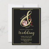 Budget Elegant Moderne Photo Wedding QR Website Aankondiging (Voorkant)