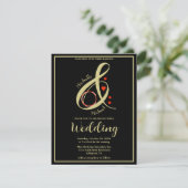 Budget Elegant Moderne Photo Wedding QR Website Aankondiging (Staand voorkant)
