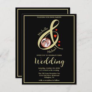 Budget Elegant Moderne Photo Wedding QR Website Aankondiging