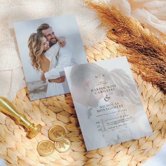 Budget Elegant Monogram Calligrafie Foto Weddensch