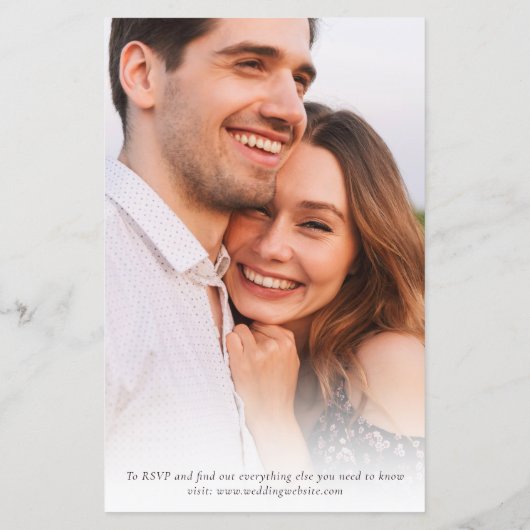 Budget Elegant Monogram Foto Weddenschap Uitnodigi (Achterkant)