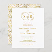 Budget Elegant Monogram Goud Script Modern Bruilof (Voorkant / Achterkant)