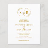 Budget Elegant Monogram Goud Script Modern Bruilof (Voorkant)