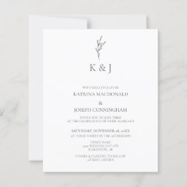 Budget Elegant Monogram Minimalist Chic Wedding