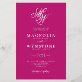 Budget Elegant Monogram QR Code Weddenschap Uitnod (Voorkant)