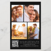 Budget Elegant Monogram QR Code Weddenschap Uitnod (Achterkant)