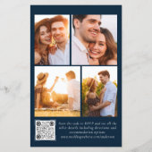 Budget Elegant Monogram QR Code Weddenschap Uitnod (Achterkant)