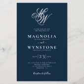 Budget Elegant Monogram QR Code Weddenschap Uitnod (Voorkant)