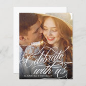 Budget Elegant Monogram Weddenschap Fotouitnodigin (Voorkant / Achterkant)