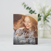 Budget Elegant Monogram Weddenschap Fotouitnodigin (Staand voorkant)