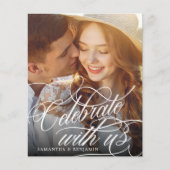 Budget Elegant Monogram Weddenschap Fotouitnodigin (Voorkant)