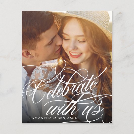 Budget Elegant Monogram Weddenschap Fotouitnodigin (Voorkant)