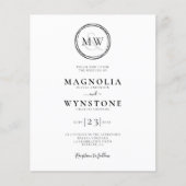 Budget Elegant Monogram Weddenschap Uitnodiging (Voorkant)