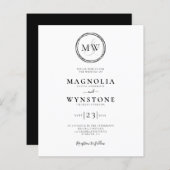 Budget Elegant Monogram Weddenschap Uitnodiging (Voorkant / Achterkant)