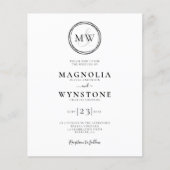 Budget Elegant Monogram Weddenschap Uitnodiging (Voorkant)