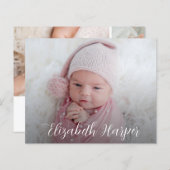 Budget Elegant Multiple Photo Birth Notice (Voorkant / Achterkant)