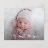 Budget Elegant Multiple Photo Birth Notice (Voorkant)