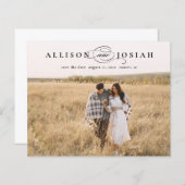 Budget Elegant Names Photo Wedding Save the Date (Voorkant / Achterkant)