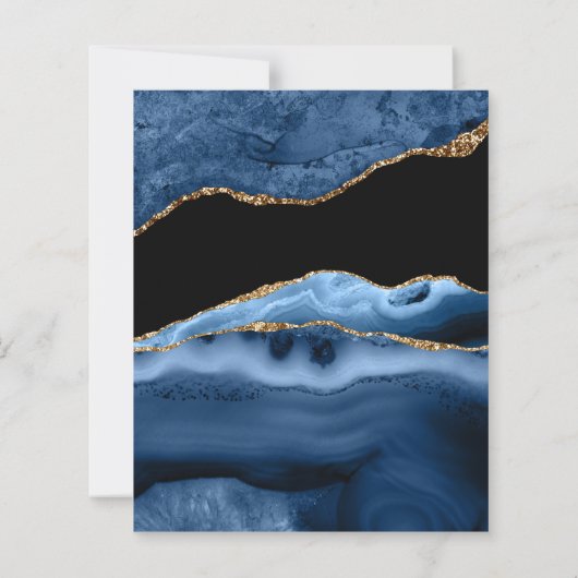 BUDGET Elegant Navy Blue Gold Marble Afstuderen (Achterkant)