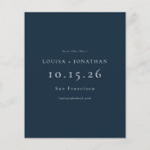 Budget Elegant Navy Photo Wedding Save the Date (Voorkant)