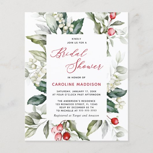 Budget Elegant Noel Winter Vrijgezellenfeest Flyer (Voorkant)