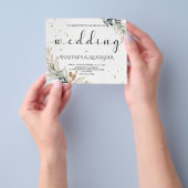 BUDGET/Elegant olijfbruiloft uitnodiging. Flyer (Hand)