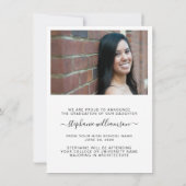 Budget Elegant Overlay Script Photo Afstuderen Notitiekaartje (Achterkant)
