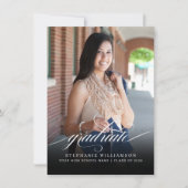 Budget Elegant Overlay Script Photo Afstuderen Notitiekaartje (Voorkant)