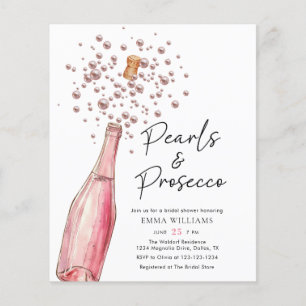 Budget Elegant Pearls en Prosecco Vrijgezellenfees Flyer
