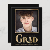 Budget Elegant Photo Black Gold Afstuderen (Voorkant / Achterkant)