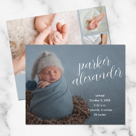 Budget Elegant Photo Collage Birth Announounge