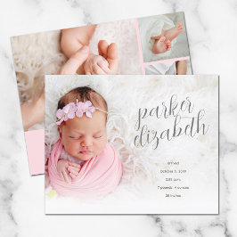 Budget Elegant Photo Collage Birth Announounge