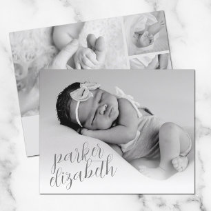 Budget Elegant Photo Collage Birth Announounge