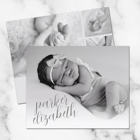 Budget Elegant Photo Collage Birth Announounge
