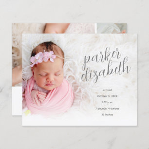 Budget Elegant Photo Collage Birth Announounge