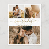 Budget Elegant Photo Collage Save the Date Flyer (Voorkant)