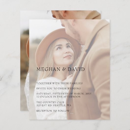 Budget Elegant Photo Overlay Wedding (Voorkant / Achterkant)